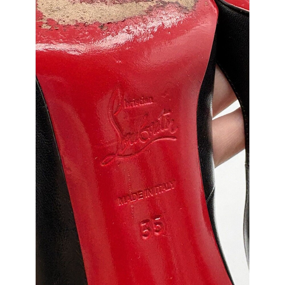 Christian Louboutin Black Leather Pointed Toe Heels New Decoltissimo Size EU 35 - Picture 10 of 13